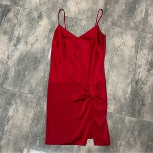 Vintage ABS Allen Swartz Red cocktail spaghetti strap dress